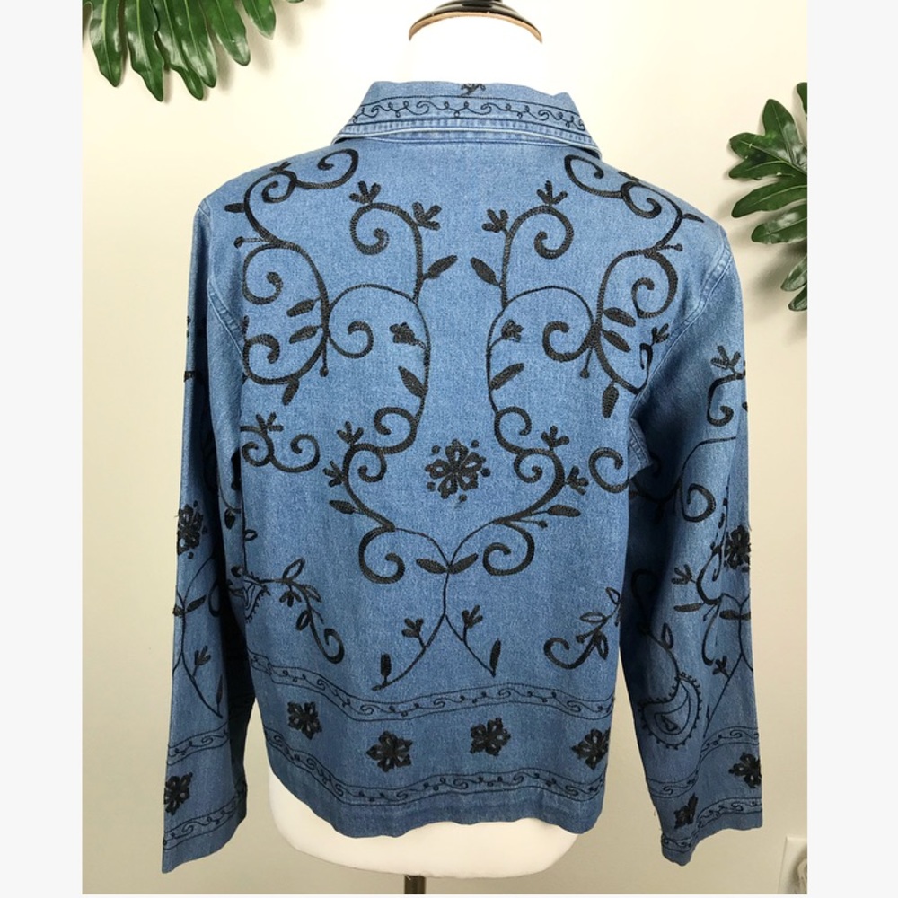 Vintage Studio Works Embroidered Denim Top - Picture 2 of 8